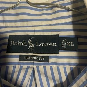 Ralph Lauren mens dress shirt classic fit blue XL great shirt